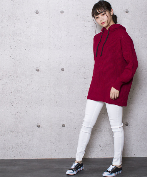 LUGG NAGG（ラグナグ）の「【Jewelobe/ ジュエローブ】ビッグシルエット ニットパーカー（パーカー・レディース・ブラック/ベージュ/ネイビー/ボルドー・FREE）」の11枚目の写真