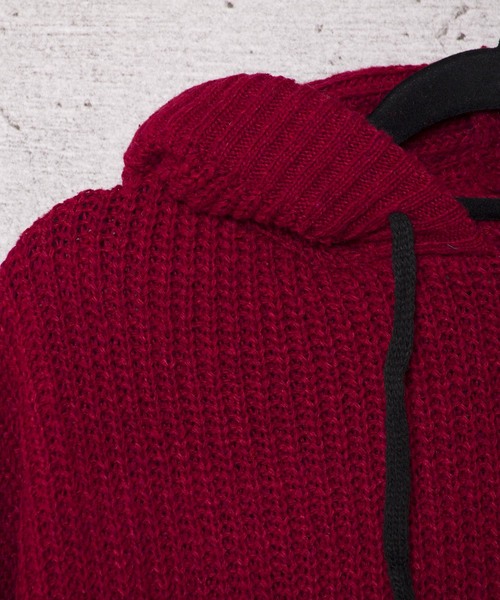 LUGG NAGG（ラグナグ）の「【Jewelobe/ ジュエローブ】ビッグシルエット ニットパーカー（パーカー・レディース・ブラック/ベージュ/ネイビー/ボルドー・FREE）」の7枚目の写真