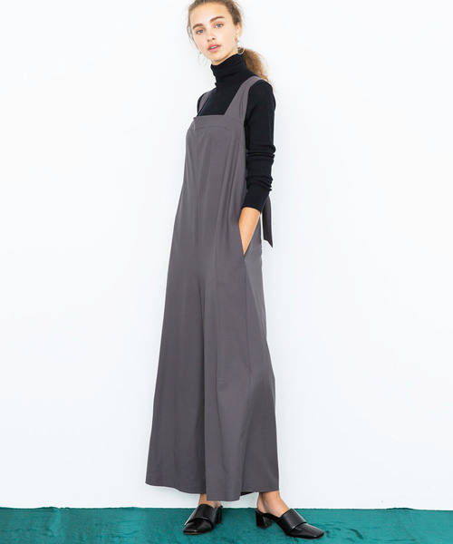 city（シティ）の「【CITY】WOOSTED 2WAY SALOPETTE（サロペット/オーバーオール・レディース・ブラック/グレー・1）」の2枚目の写真