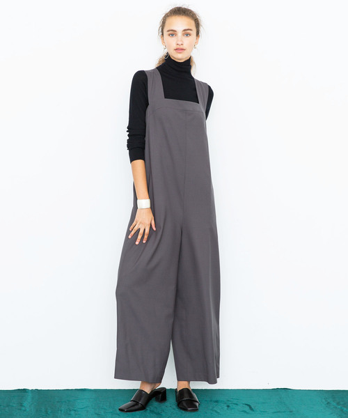 city（シティ）の「【CITY】WOOSTED 2WAY SALOPETTE（サロペット/オーバーオール・レディース・ブラック/グレー・1）」の5枚目の写真