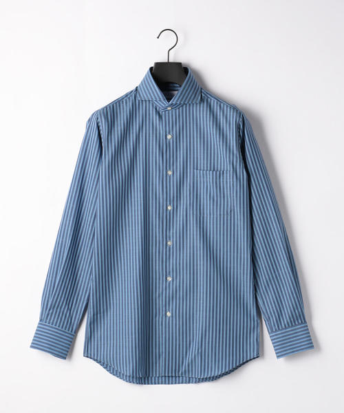 green label relaxing（グリーンレーベルリラクシング）の「スリム イージーアイロン スラブストライプ カッタウェイカラー シャツ（シャツ/ブラウス・メンズ・モカ/ロイヤルブルー・41cm/37cm/39cm/40cm/42cm/38cm/43cm）」の15枚目の写真