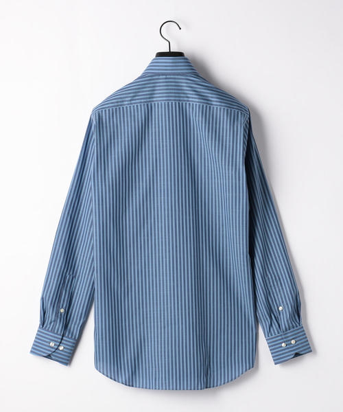 green label relaxing（グリーンレーベルリラクシング）の「スリム イージーアイロン スラブストライプ カッタウェイカラー シャツ（シャツ/ブラウス・メンズ・モカ/ロイヤルブルー・41cm/37cm/39cm/40cm/42cm/38cm/43cm）」の8枚目の写真