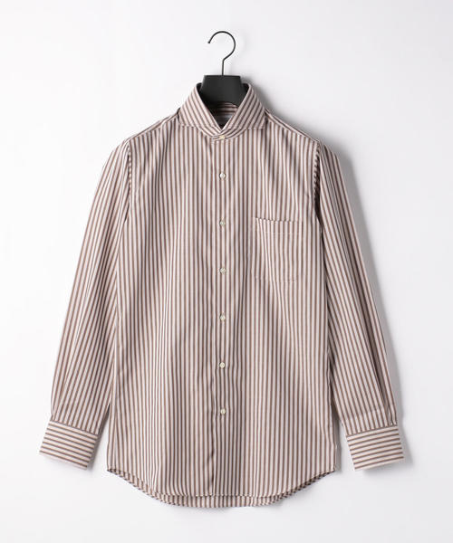 green label relaxing（グリーンレーベルリラクシング）の「スリム イージーアイロン スラブストライプ カッタウェイカラー シャツ（シャツ/ブラウス・メンズ・モカ/ロイヤルブルー・41cm/37cm/39cm/40cm/42cm/38cm/43cm）」の9枚目の写真