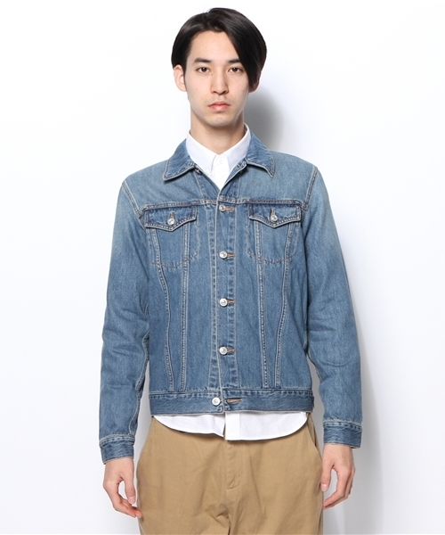 WEGO（ウィゴー）の「WEGO/デニムGジャン（デニムジャケット・メンズ・ダークインディゴブルー/インディゴブルー・MEDIUM/SMALL/LARGE）」の3枚目の写真