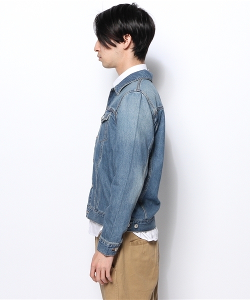 WEGO（ウィゴー）の「WEGO/デニムGジャン（デニムジャケット・メンズ・ダークインディゴブルー/インディゴブルー・MEDIUM/SMALL/LARGE）」の4枚目の写真