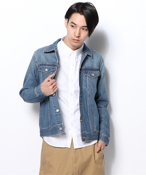 WEGO（ウィゴー）の「WEGO/デニムGジャン（デニムジャケット・メンズ・ダークインディゴブルー/インディゴブルー・MEDIUM/SMALL/LARGE）」の6枚目の写真