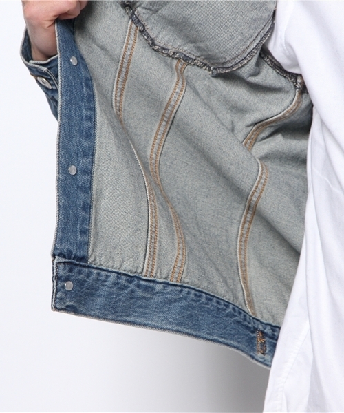 WEGO（ウィゴー）の「WEGO/デニムGジャン（デニムジャケット・メンズ・ダークインディゴブルー/インディゴブルー・MEDIUM/SMALL/LARGE）」の10枚目の写真