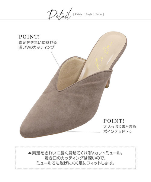 KOBE LETTUCE(コウベレタス)の「ポインテッドトゥVカッティングミュールパンプス(パンプス・レディース・ブラック/シルバー/モカ/ホワイト系その他/チェック/ホワイト・LL/S/M/L)」の20枚目の写真
