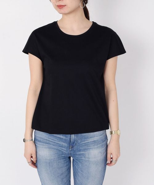 SHIPS（シップス）の「フレンチスリーブTEEシャツ（Tシャツ/カットソー・レディース・ブラック/オリーブ/ブラウン・ONE SIZE）」の8枚目の写真