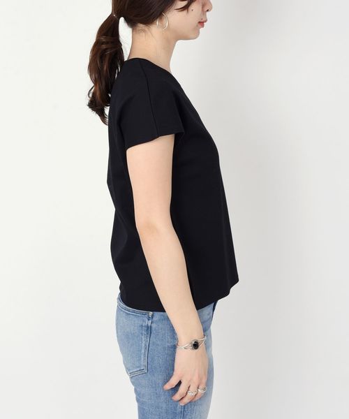 SHIPS（シップス）の「フレンチスリーブTEEシャツ（Tシャツ/カットソー・レディース・ブラック/オリーブ/ブラウン・ONE SIZE）」の11枚目の写真