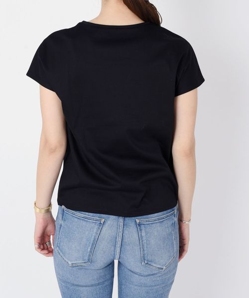 SHIPS（シップス）の「フレンチスリーブTEEシャツ（Tシャツ/カットソー・レディース・ブラック/オリーブ/ブラウン・ONE SIZE）」の6枚目の写真