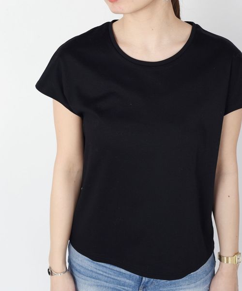 SHIPS（シップス）の「フレンチスリーブTEEシャツ（Tシャツ/カットソー・レディース・ブラック/オリーブ/ブラウン・ONE SIZE）」の12枚目の写真