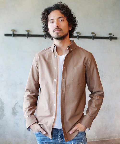 LIL VENDARS（リルヴェンダース）の「ストレッチ オックスフォード ボタンダウン シャツ 長袖（シャツ/ブラウス・メンズ・チェック/ネイビー/その他/ピンク/ホワイト系その他/ブラック系その他/サックスブルー/ストライプ/ワイン/グレー/ホワイト/ベージュ系その他/カーキ/ブラック/その他1/マルチ/ベージュ/グレー系その他・S/L/M/XL）」の7枚目の写真