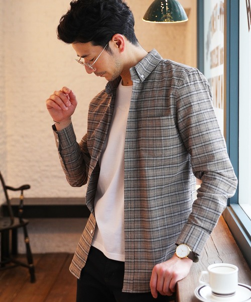 LIL VENDARS（リルヴェンダース）の「ストレッチ オックスフォード ボタンダウン シャツ 長袖（シャツ/ブラウス・メンズ・チェック/ネイビー/その他/ピンク/ホワイト系その他/ブラック系その他/サックスブルー/ストライプ/ワイン/グレー/ホワイト/ベージュ系その他/カーキ/ブラック/その他1/マルチ/ベージュ/グレー系その他・S/L/M/XL）」の6枚目の写真