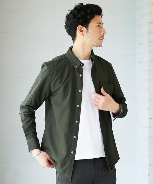 LIL VENDARS（リルヴェンダース）の「ストレッチ オックスフォード ボタンダウン シャツ 長袖（シャツ/ブラウス・メンズ・チェック/ネイビー/その他/ピンク/ホワイト系その他/ブラック系その他/サックスブルー/ストライプ/ワイン/グレー/ホワイト/ベージュ系その他/カーキ/ブラック/その他1/マルチ/ベージュ/グレー系その他・S/L/M/XL）」の9枚目の写真