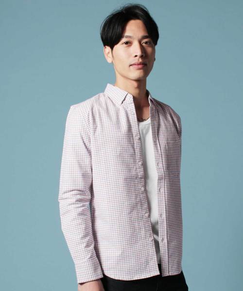 LIL VENDARS（リルヴェンダース）の「ストレッチ オックスフォード ボタンダウン シャツ 長袖（シャツ/ブラウス・メンズ・チェック/ネイビー/その他/ピンク/ホワイト系その他/ブラック系その他/サックスブルー/ストライプ/ワイン/グレー/ホワイト/ベージュ系その他/カーキ/ブラック/その他1/マルチ/ベージュ/グレー系その他・S/L/M/XL）」の14枚目の写真