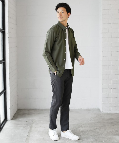 LIL VENDARS（リルヴェンダース）の「ストレッチ オックスフォード ボタンダウン シャツ 長袖（シャツ/ブラウス・メンズ・チェック/ネイビー/その他/ピンク/ホワイト系その他/ブラック系その他/サックスブルー/ストライプ/ワイン/グレー/ホワイト/ベージュ系その他/カーキ/ブラック/その他1/マルチ/ベージュ/グレー系その他・S/L/M/XL）」の22枚目の写真