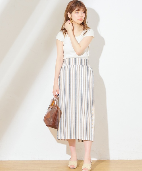 natural couture（ナチュラルクチュール）の「ヘンリーネックガーリーリブタンク（タンクトップ・レディース・ブラック/ベージュ/レッド/アイボリー・FREE）」の5枚目の写真