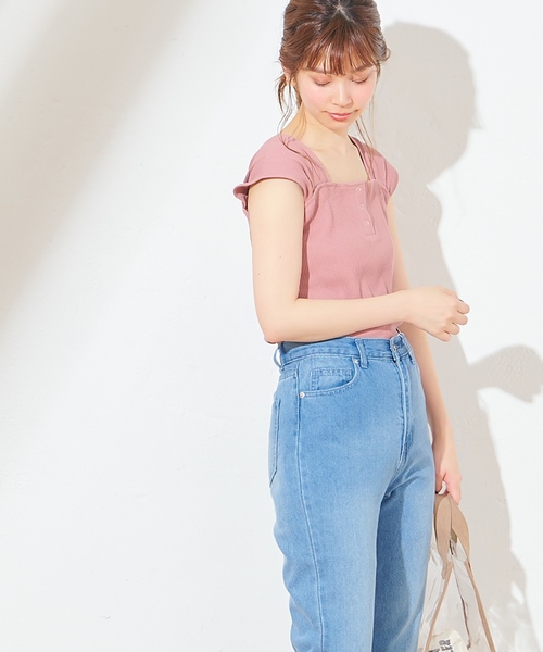 natural couture（ナチュラルクチュール）の「ヘンリーネックガーリーリブタンク（タンクトップ・レディース・ブラック/ベージュ/レッド/アイボリー・FREE）」の15枚目の写真