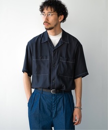 EDIFICE | LA BOUCLE / ラブ―クル キュプラツイル ステッチング ショートスリーブ シャツ(シャツ/ブラウス)