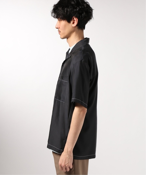 EDIFICE（エディフィス）の「LA BOUCLE / ラブ―クル キュプラツイル ステッチング ショートスリーブ シャツ（シャツ/ブラウス・メンズ・ブラック/チャコールグレー・48/44/46）」の13枚目の写真