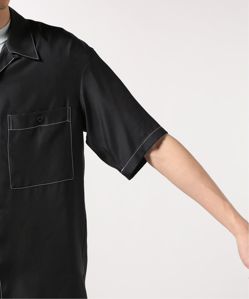 EDIFICE（エディフィス）の「LA BOUCLE / ラブ―クル キュプラツイル ステッチング ショートスリーブ シャツ（シャツ/ブラウス・メンズ・ブラック/チャコールグレー・48/44/46）」の17枚目の写真