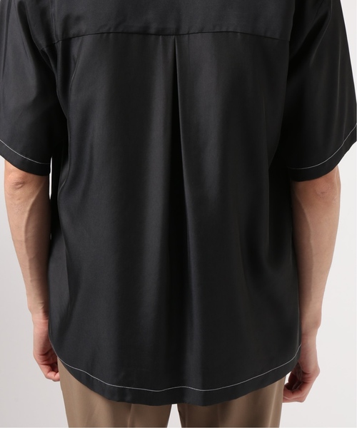 EDIFICE（エディフィス）の「LA BOUCLE / ラブ―クル キュプラツイル ステッチング ショートスリーブ シャツ（シャツ/ブラウス・メンズ・ブラック/チャコールグレー・48/44/46）」の21枚目の写真