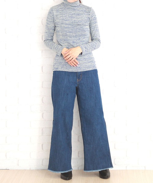 Amulet(アミュレット)の「タイトタートルネックニット(ニット/セーター・レディース・ブラック/ブルー・L/XL/M)」の2枚目の写真