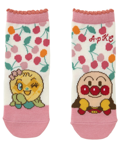 ANPANMAN KIDS COLLECTION(アンパンマンキッズコレクション)の「【アンパンマン】滑り止め加工 日本製さくらんぼ柄ソックス(ソックス/靴下)」|オフホワイト