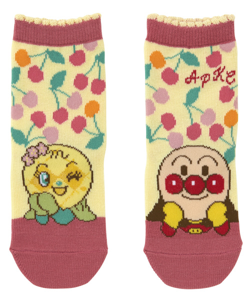 ANPANMAN KIDS COLLECTION(アンパンマンキッズコレクション)の「【アンパンマン】滑り止め加工 日本製さくらんぼ柄ソックス(ソックス/靴下)」|イエロー
