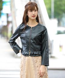 tocco closet | フリル付きライダースジャケット(ライダースジャケット)