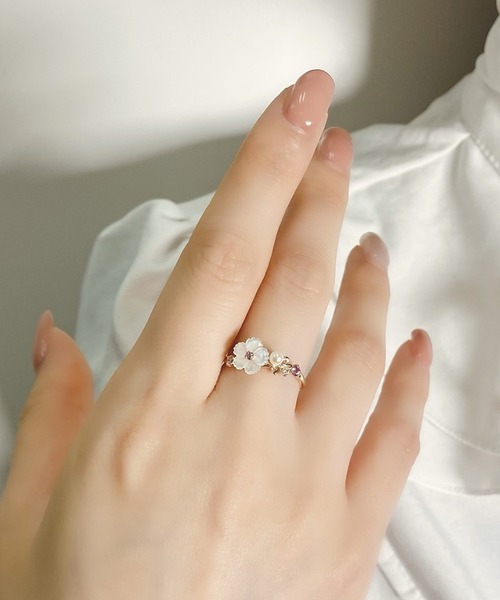 BLOOM（ブルーム）の「K10 ピンクゴールド ナデシコ リング BLOOM/ブルーム（リング・レディース・ピンクゴールド・11号/13号/9号）」の6枚目の写真