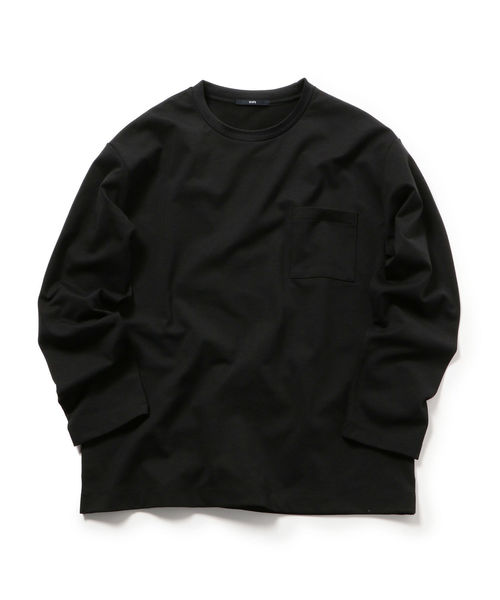 SHIPS(シップス)の「SU: ポンチ リラックスフィット クルーネック カットソー(Tシャツ/カットソー・メンズ・チャコールグレー/ブラック/グレー・SMALL/MEDIUM/LARGE)」の4枚目の写真