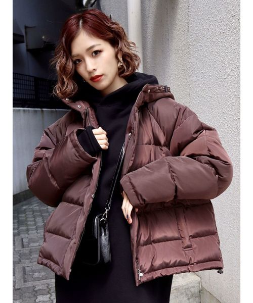 EMODA(エモダ)の「ボリュームフードダウン(ダウンジャケット/コート・レディース・ブラック/ブラウン/カーキ/キャメル・FREE)」の18枚目の写真