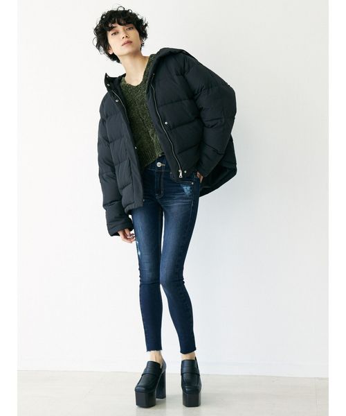 EMODA(エモダ)の「ボリュームフードダウン(ダウンジャケット/コート・レディース・ブラック/ブラウン/カーキ/キャメル・FREE)」の9枚目の写真