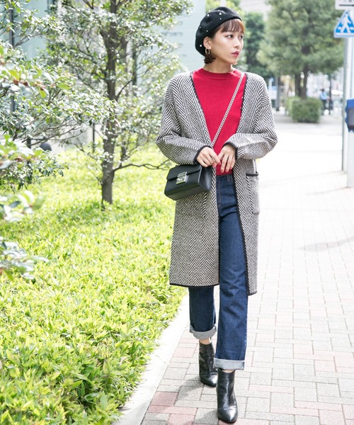 MILLION CARATS(ミリオンカラッツ)の「【STYLE4】ヘリンボーンニットカーディガン(ニット/セーター)」|ベージュ