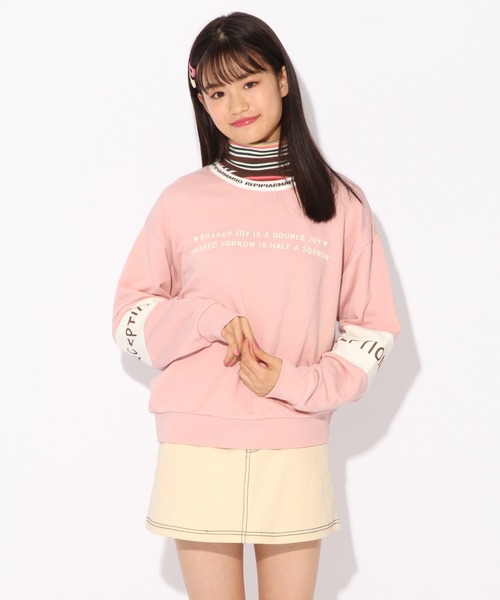 repipi armario(レピピ アルマリオ)の「エリソデロゴキリカエスウェット(スウェット・キッズ・ライトグリーン/ライトピンク/ベージュ/ホワイト/ブラック・X-SMALL/SMALL/MEDIUM/LARGE)」の1枚目の写真