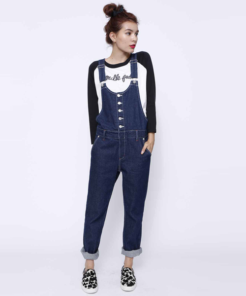 MILKFED.（ミルクフェド）の「DENIM SALOPETTE　（サロペット/オーバーオール/デニム/無地）（サロペット/オーバーオール・レディース・インディゴブルー/ライトインディゴブルー・MEDIUM/SMALL）」の3枚目の写真
