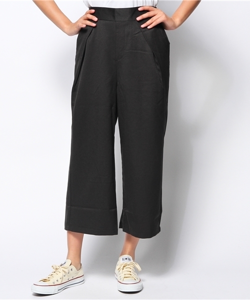 WEGO（ウィゴー）の「WEGO/タックストレートパンツ（その他パンツ・レディース・ブラック/ブルー・FREE）」の2枚目の写真