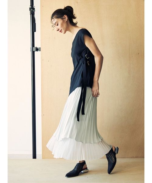 アンスリードレイヤードオリガミプリーツスカート36 