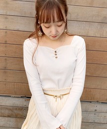 apres jour | 針抜きハートネックトップス【ZOZOTOWN限定アイテム】(Tシャツ/カットソー)