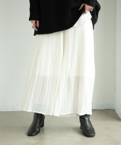 Aunt Marie's(アントマリーズ)の「AUNT MARIE’Sシフォン楊柳消しプリーツパンツ(その他パンツ・レディース・ホワイト/ライトグレー/ブラック/ベージュ/カーキ/ナチュラル・FREE)」の11枚目の写真