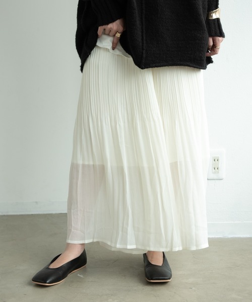 Aunt Marie's(アントマリーズ)の「AUNT MARIE’Sシフォン楊柳消しプリーツパンツ(その他パンツ・レディース・ホワイト/ライトグレー/ブラック/ベージュ/カーキ/ナチュラル・FREE)」の14枚目の写真