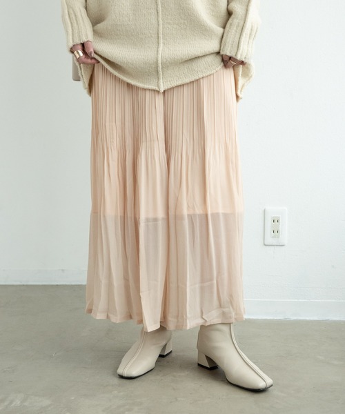 Aunt Marie's(アントマリーズ)の「AUNT MARIE’Sシフォン楊柳消しプリーツパンツ(その他パンツ・レディース・ホワイト/ライトグレー/ブラック/ベージュ/カーキ/ナチュラル・FREE)」の9枚目の写真