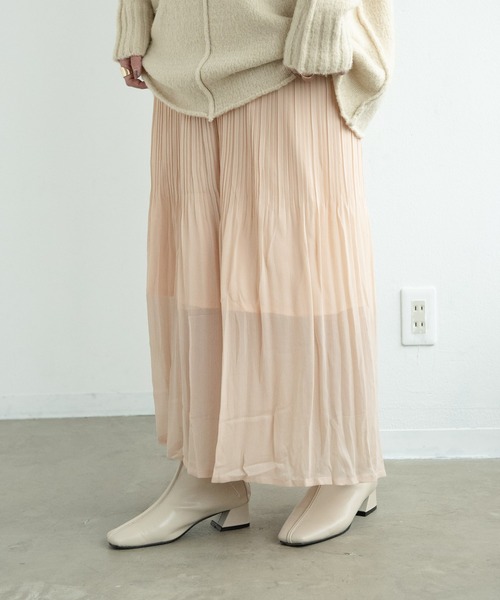 Aunt Marie's(アントマリーズ)の「AUNT MARIE’Sシフォン楊柳消しプリーツパンツ(その他パンツ・レディース・ホワイト/ライトグレー/ブラック/ベージュ/カーキ/ナチュラル・FREE)」の10枚目の写真