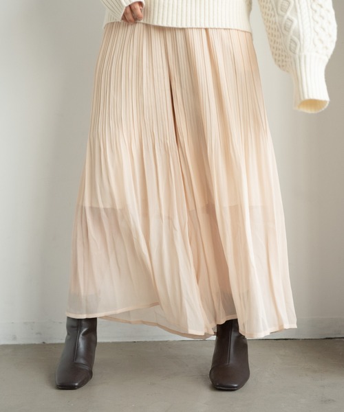 Aunt Marie's(アントマリーズ)の「AUNT MARIE’Sシフォン楊柳消しプリーツパンツ(その他パンツ・レディース・ホワイト/ライトグレー/ブラック/ベージュ/カーキ/ナチュラル・FREE)」の16枚目の写真