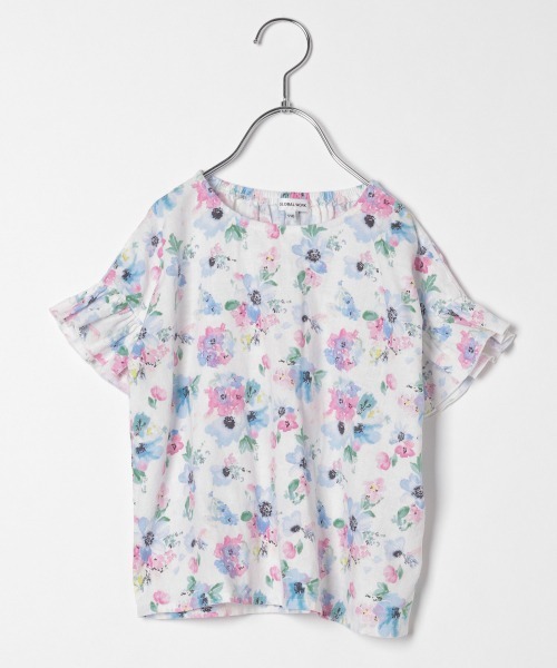 GLOBAL WORK(グローバルワーク)の「【キッズ】ソフトタッチリネンブラウス半袖/864992(シャツ/ブラウス・キッズ・ホワイト/ライトブルー/ベージュ・110cm/100cm/120cm/130cm/140cm)」の4枚目の写真