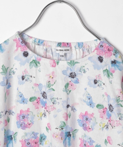 GLOBAL WORK(グローバルワーク)の「【キッズ】ソフトタッチリネンブラウス半袖/864992(シャツ/ブラウス・キッズ・ホワイト/ライトブルー/ベージュ・110cm/100cm/120cm/130cm/140cm)」の9枚目の写真