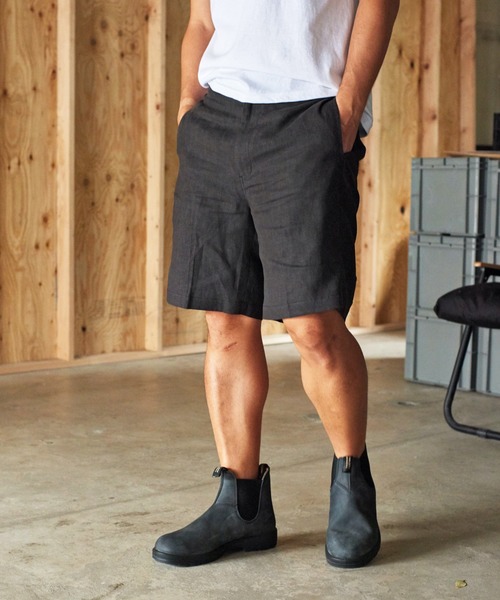 COWDEN（カウデン）の「COWDEN LINEN SHORT PANTS (カウデン リネンショートパンツ)(2colors)(パンツ ベージュ ブラック)（その他パンツ・メンズ・ベージュ/ブラック・M/L）」の2枚目の写真