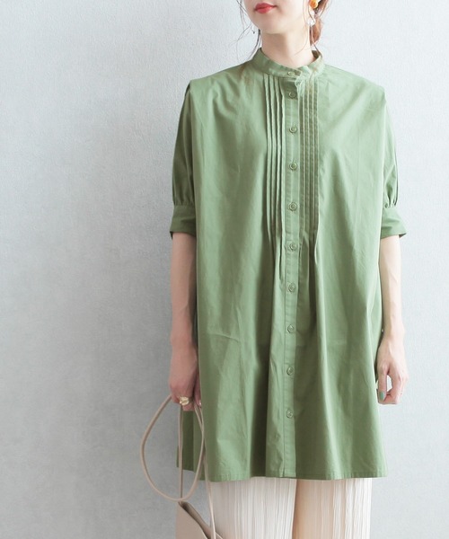 reca(レカ)の「2wayロングシャツブラウス(シャツ/ブラウス・レディース・オフホワイト/ブラック/グリーン・M)」の3枚目の写真